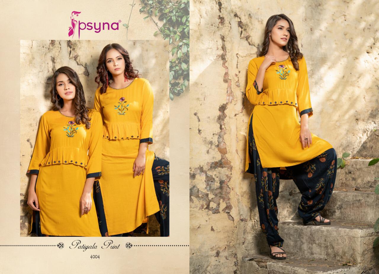 psyna patiyala prints vol 4 colorful collection of kurtis at reasonable rate