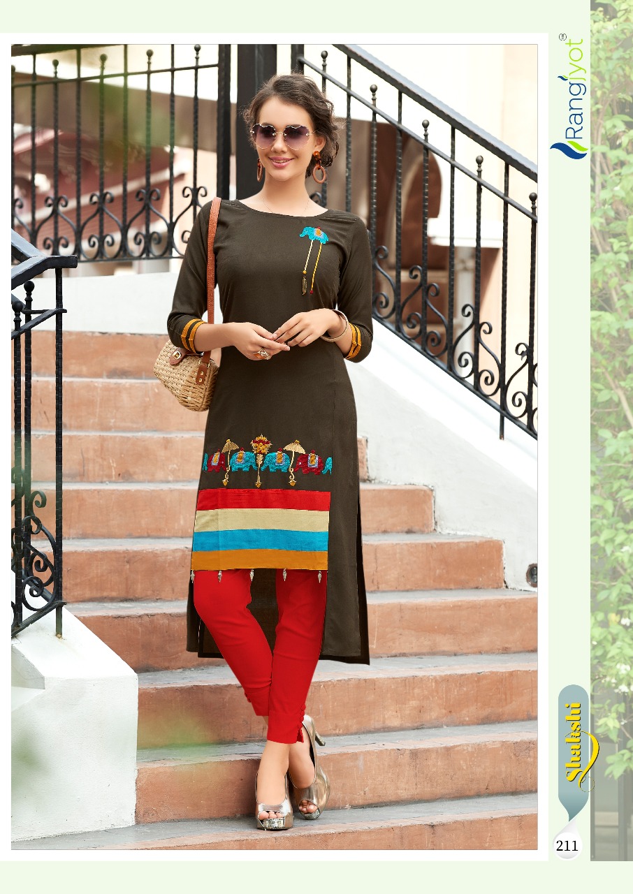 rang jyot shakshi nX colorful casual wear kurtis collection at reasonable rate