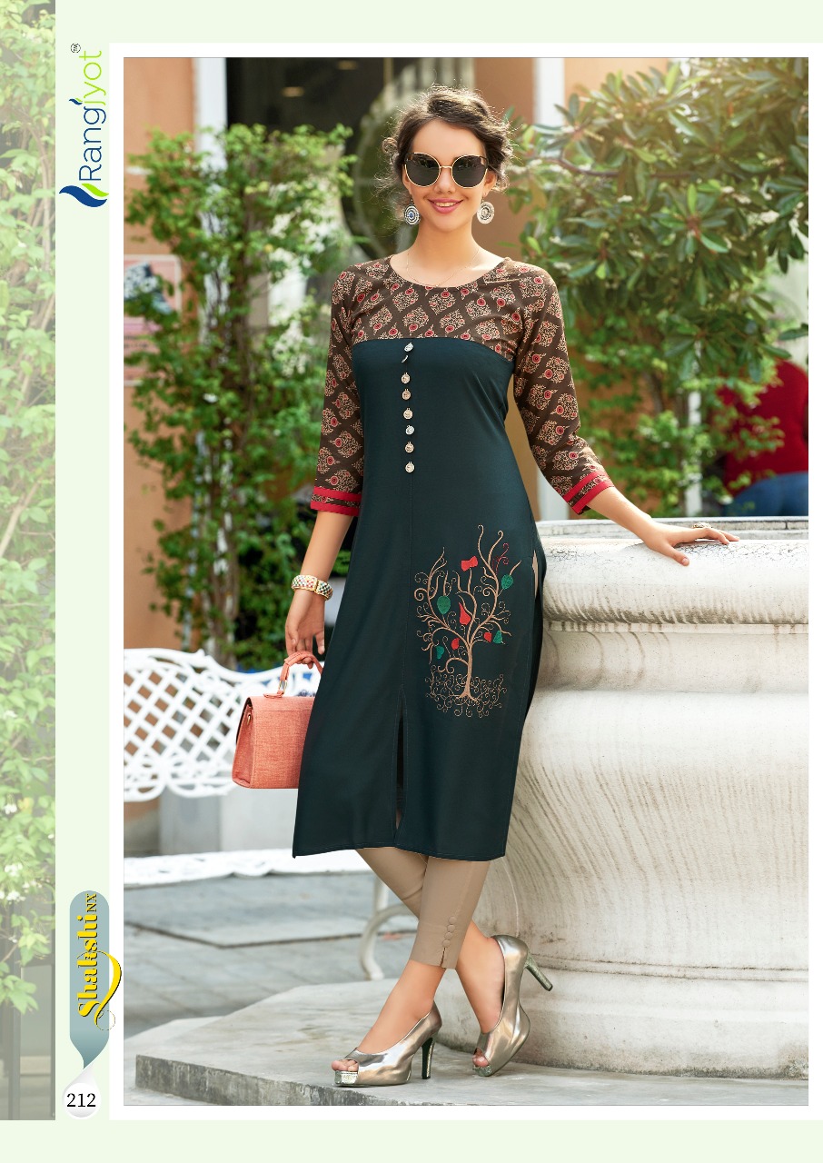 rang jyot shakshi nX colorful casual wear kurtis collection at reasonable rate