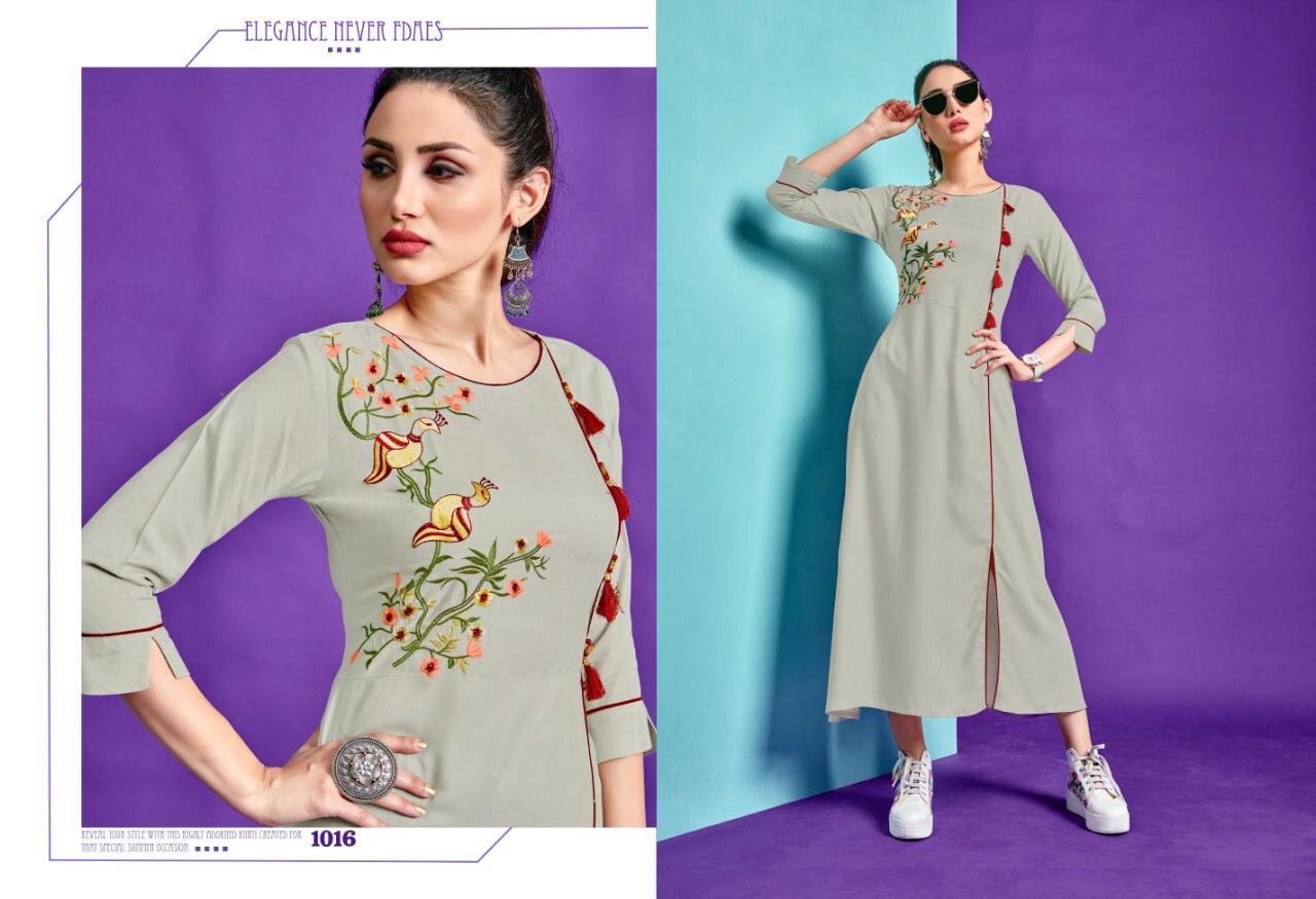 riya designer aara colorful casual wear kurtis at reasonable rate