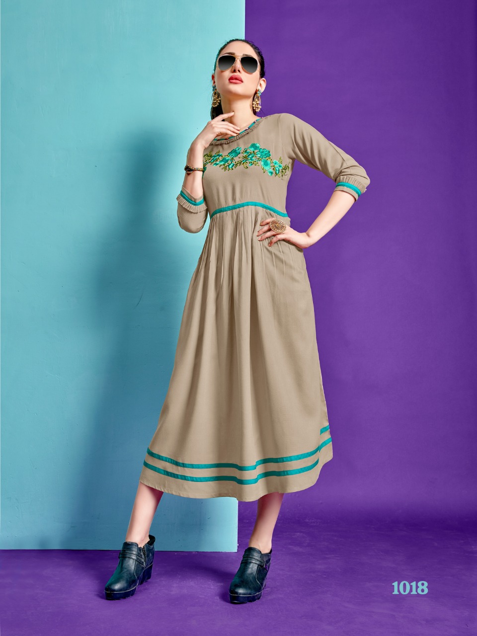 riya designer aara colorful collection of fancy kurtis at reasonable rate