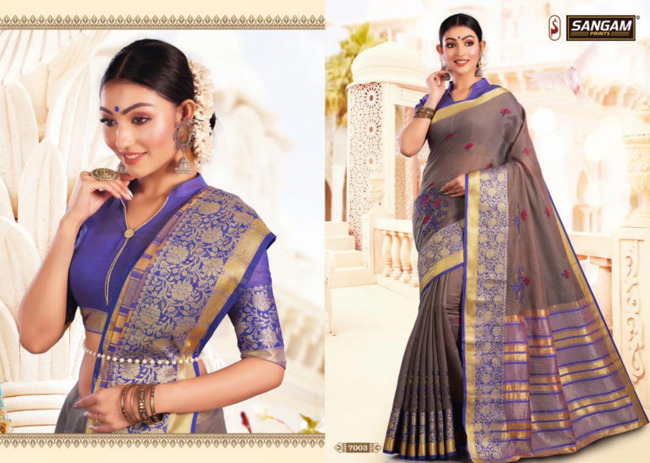 sangam prints swarmangla beautiful collection of sarees at reasonable rate