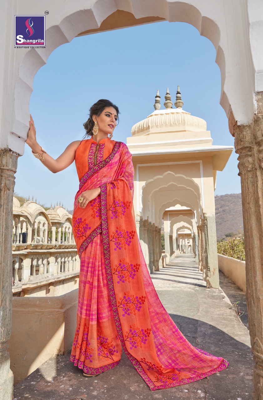 shangrila aarohi colorful casual wear sarees collection