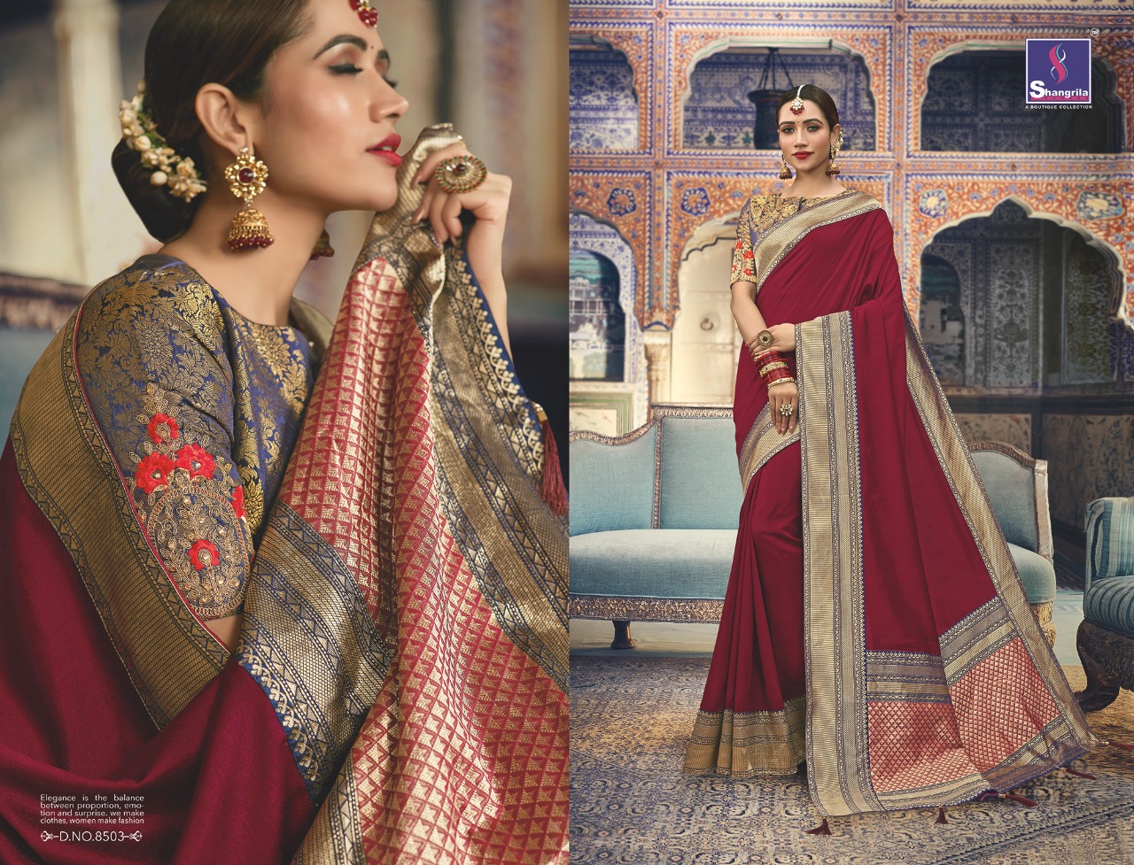 shangrila manyavar silk designer wear silk sarees collection