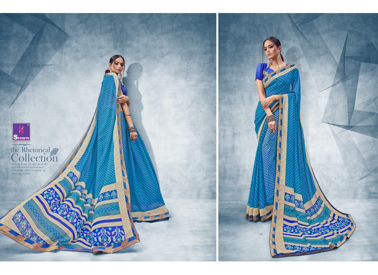 shangrila nainika chiffon colorful casual wear sarees catalog