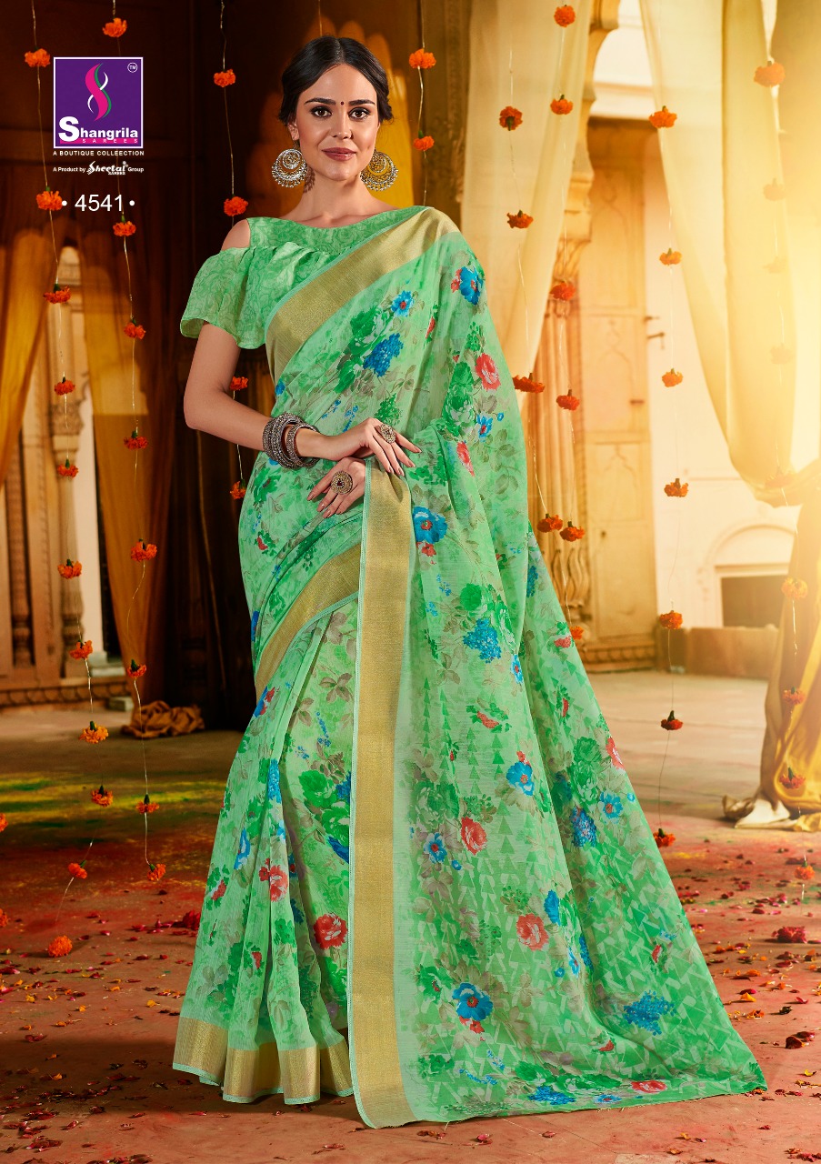 shangrila shakshi cotton vol 3 colorful casual wear sarees collection