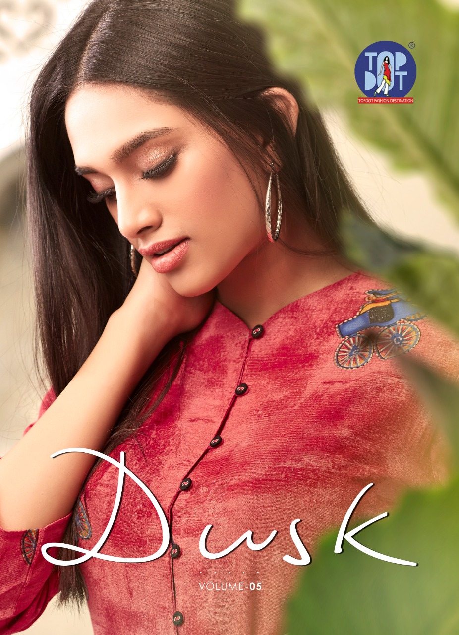 topdot dusk vol 5 fancy collection of kurtis at reasonable rate