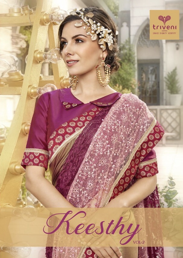 triveni keesthy 2 colorful fancy collection of sarees