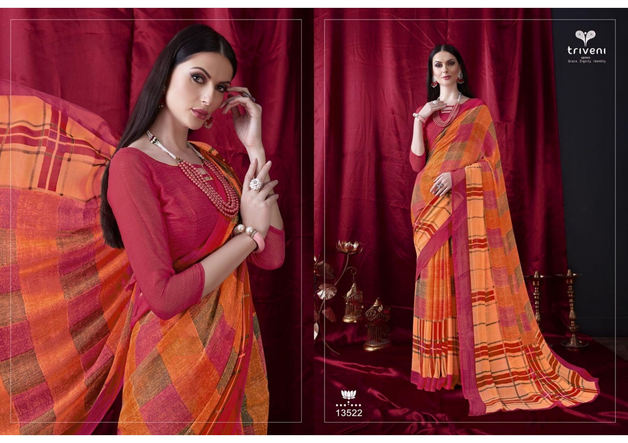 triveni sophie-6 beautiful casual designer sarees catalog