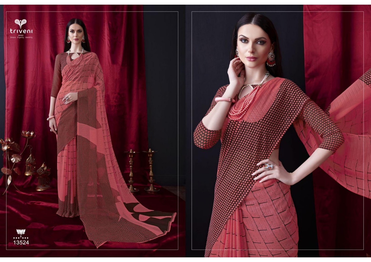 triveni sophie-6 beautiful casual designer sarees catalog