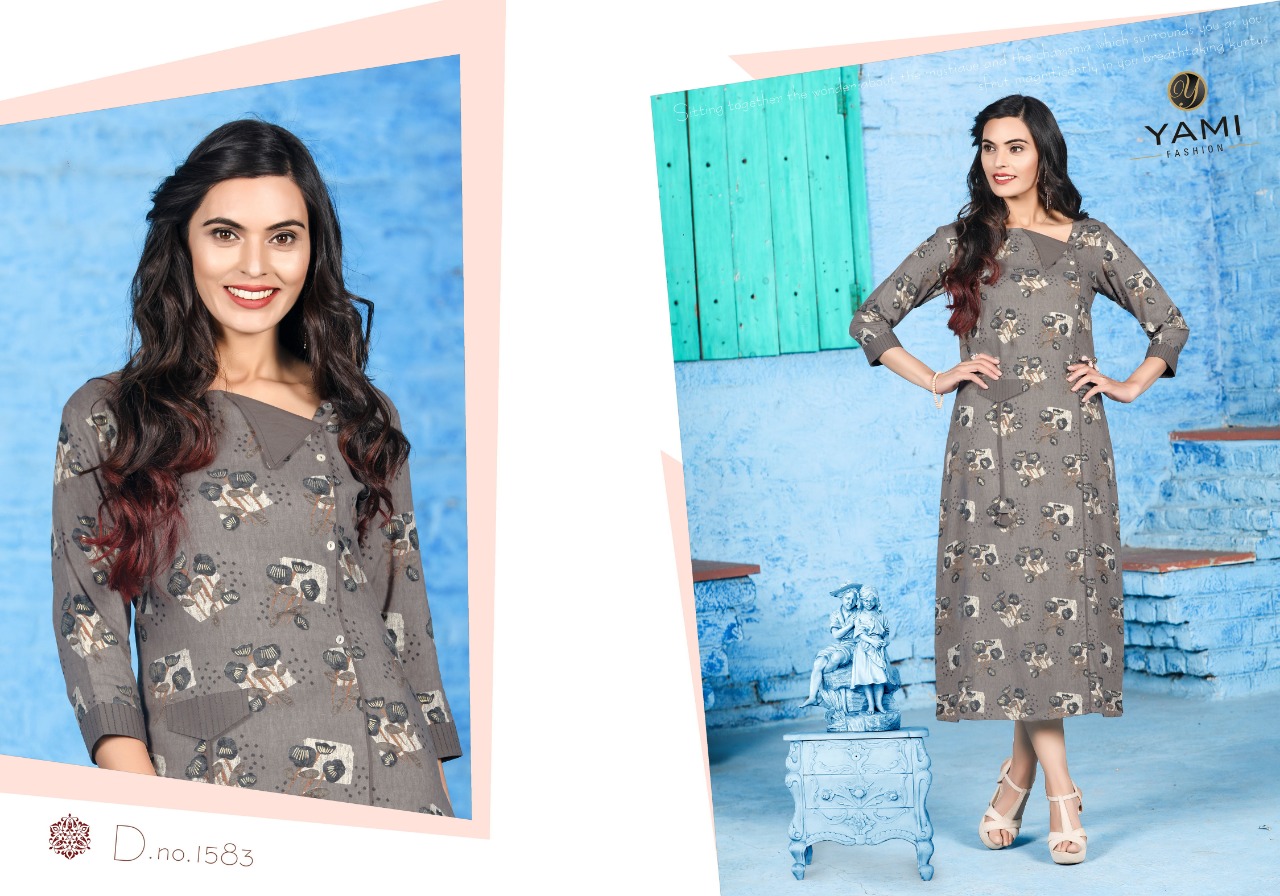 yami fashion pipermint colorful fancy kurtis collection at reasonable rate