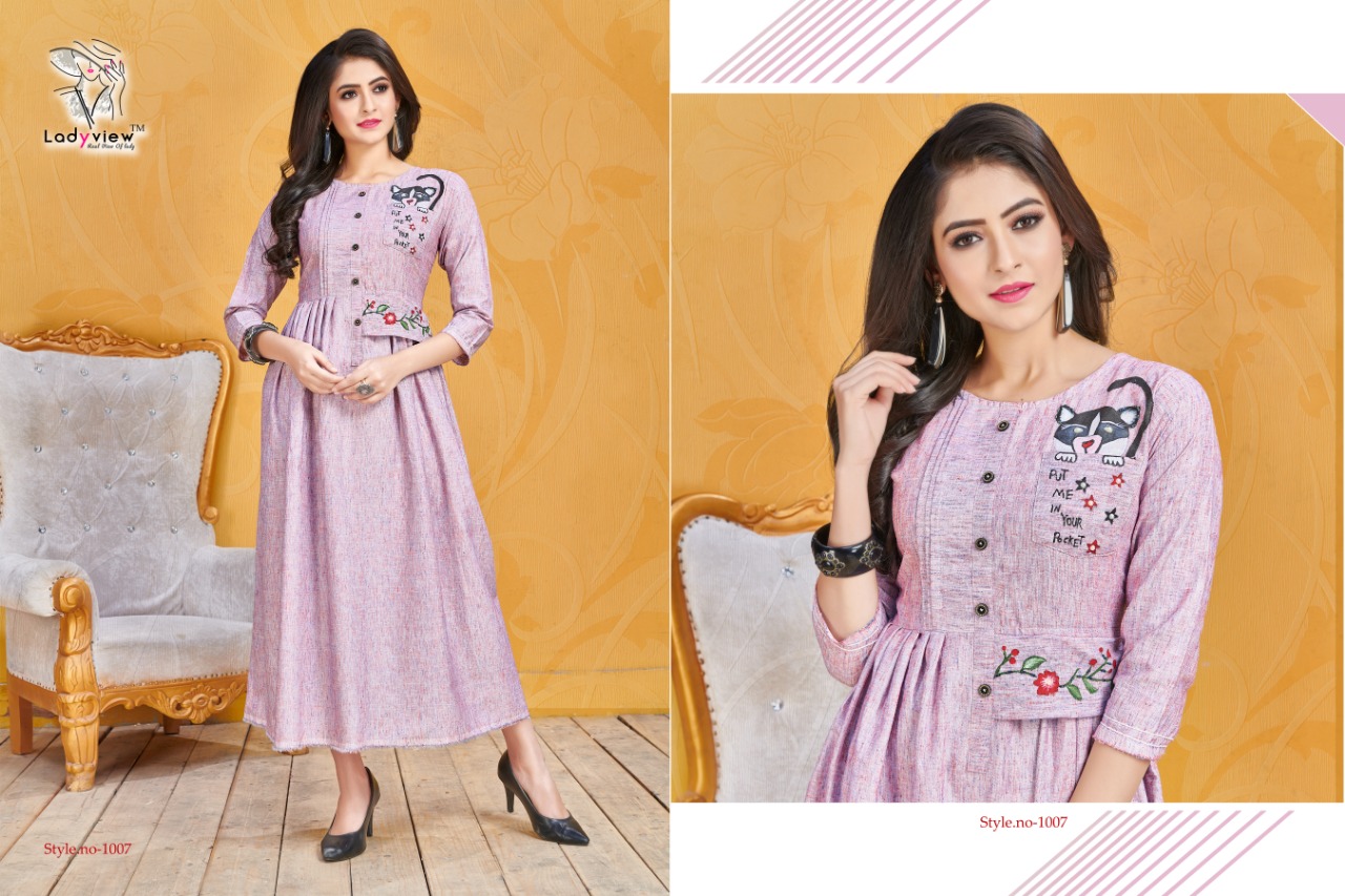 ladyview hand paint fancy ready to wear kurtis collection