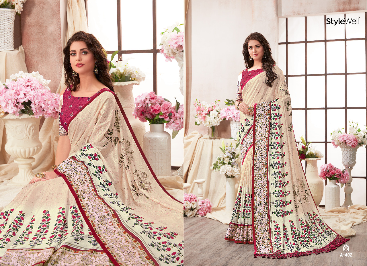 aakruti stylewell colorful fancy collection of sarees