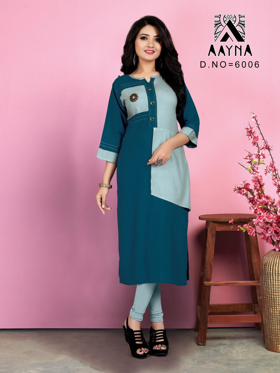 aayna vol 6 fancy ready to wear kurtis catalog at wholesale rate