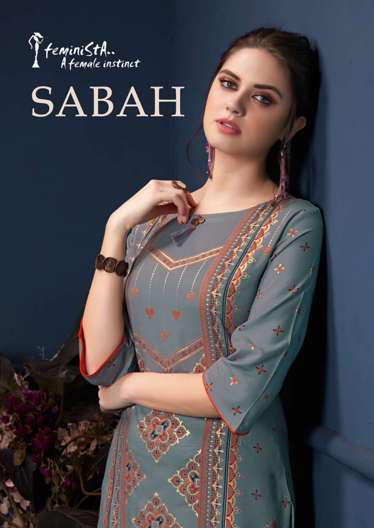 feminista sabad colorful ready to wear kurtis at reasonable rate