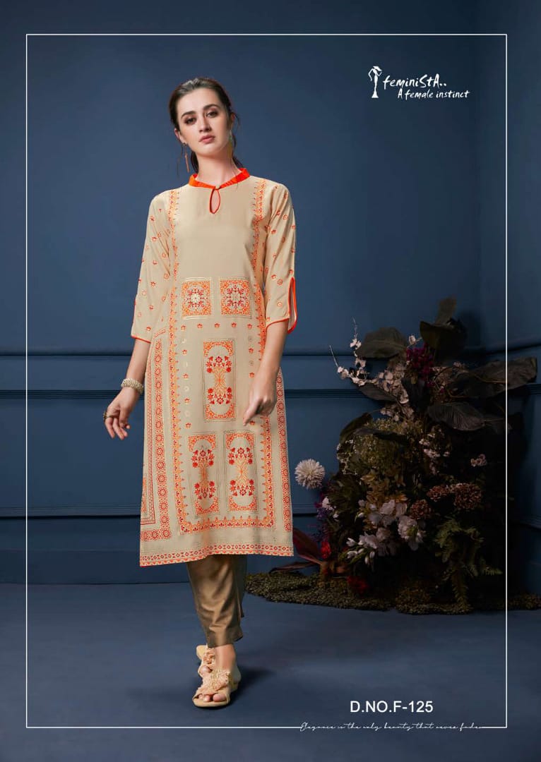 feminista sabad colorful ready to wear kurtis at reasonable rate