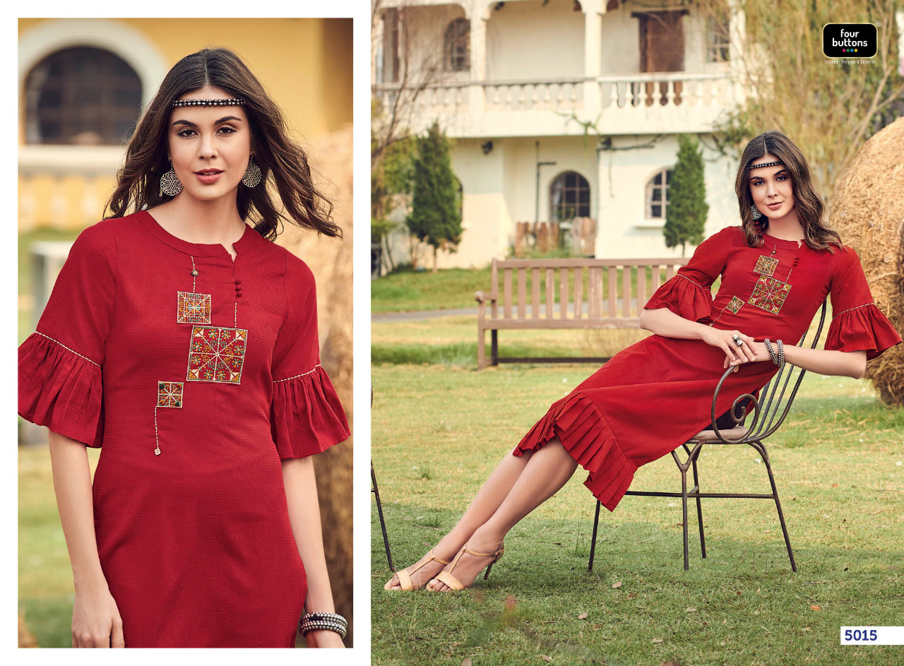Four buttons colours vol 2 colourful dailywear kurties collection