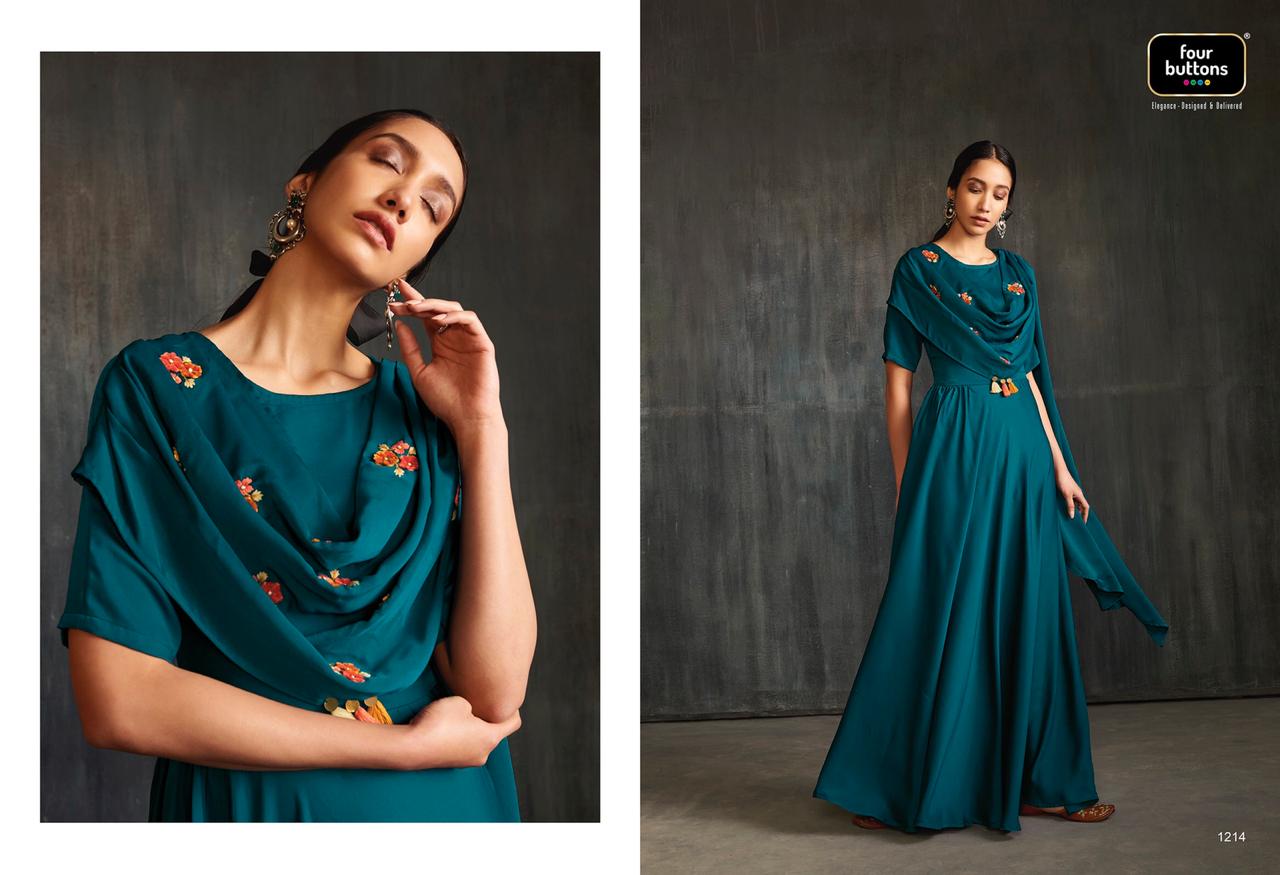 four buttons drapes fancy ready to wear collection of kurtis