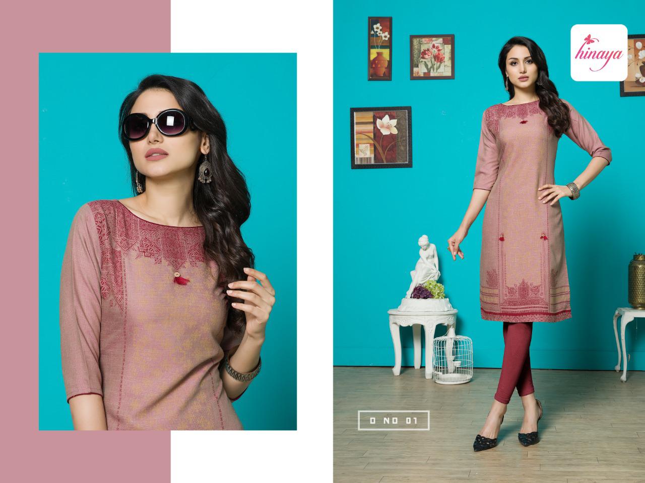 hinaya anamika colorful fancy ready to wear kurtis at reasonable rate