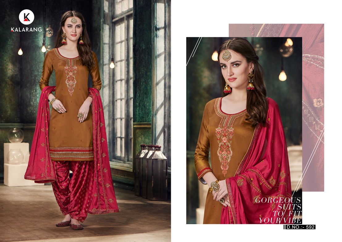 kalarang shagun vol 3 beautiful designer salwaar suits at reasonable rate