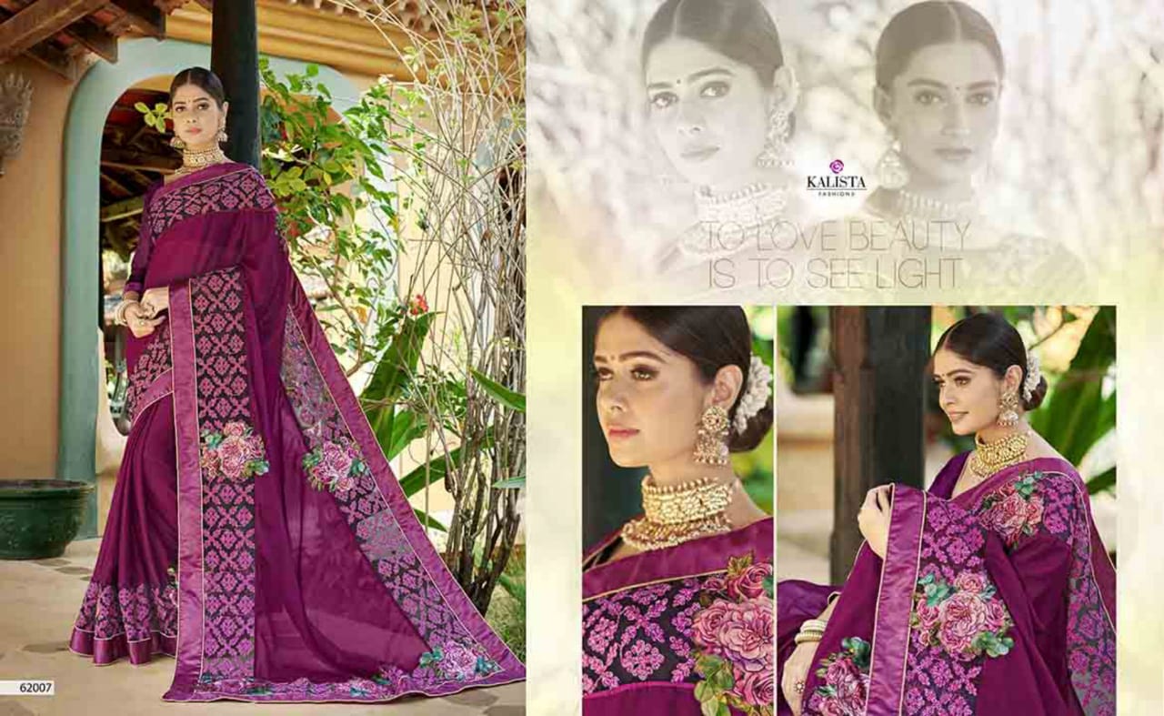 kalista  fashion fitoor designer colorful sarees collection