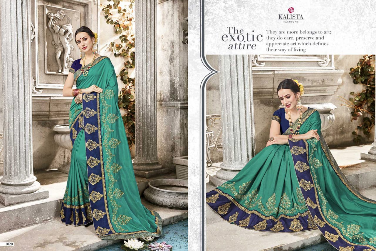 kalista fashion aasma 3 colorful fancy wear sarees collection