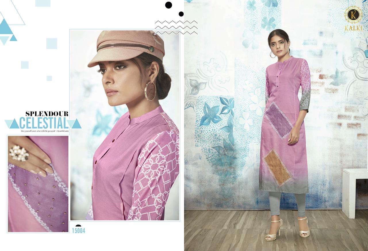 kalki fashion smoke colorful kurtis catalog at reasonable rate