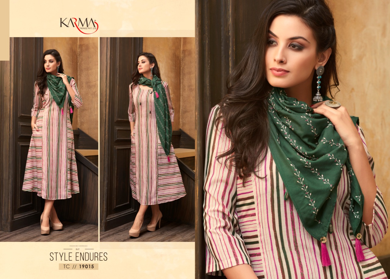 karma trendz tucute vol 19 colorful casual wear kurtis collection