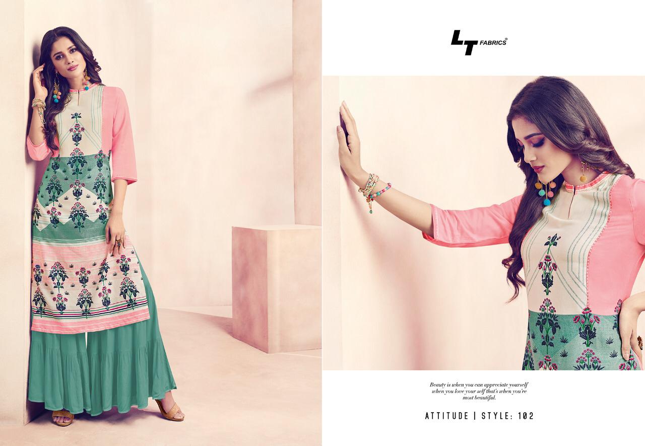 lT fabrics nitya attitude colorful fancy collection of  kurtis with bottom