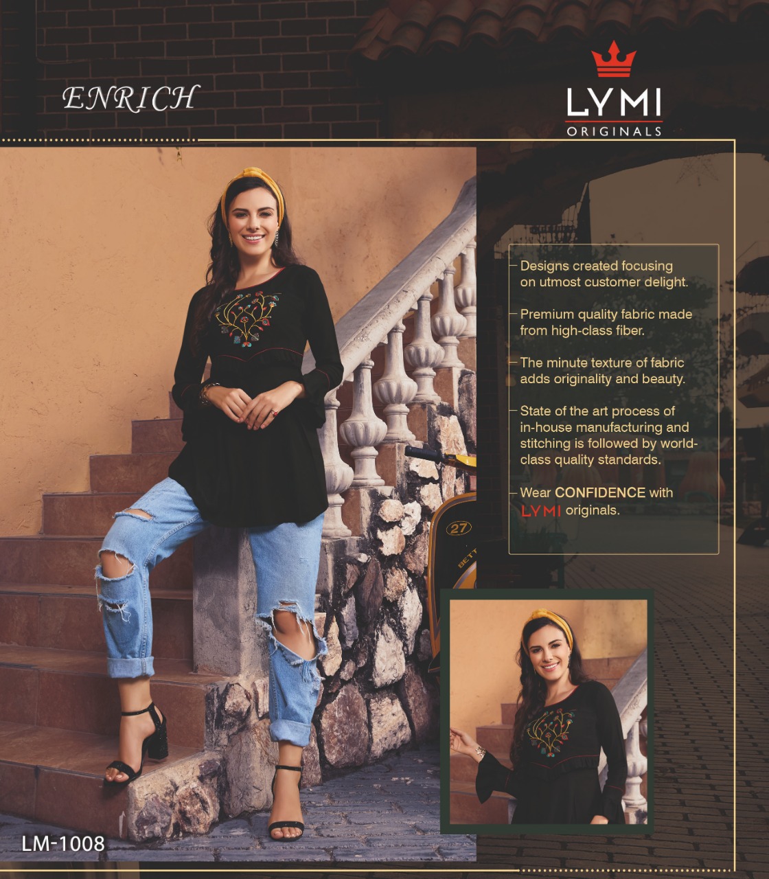 lymi enrich beautiful fancy collection of short kurtis at  resonable rate