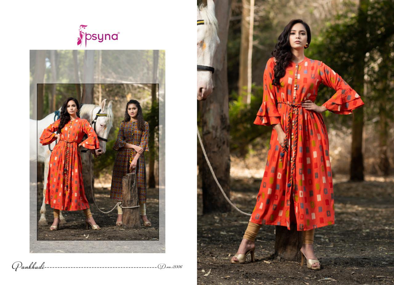 psyna pankhudi 2 colorful ready to wear kurtis catalog at reasonable rate