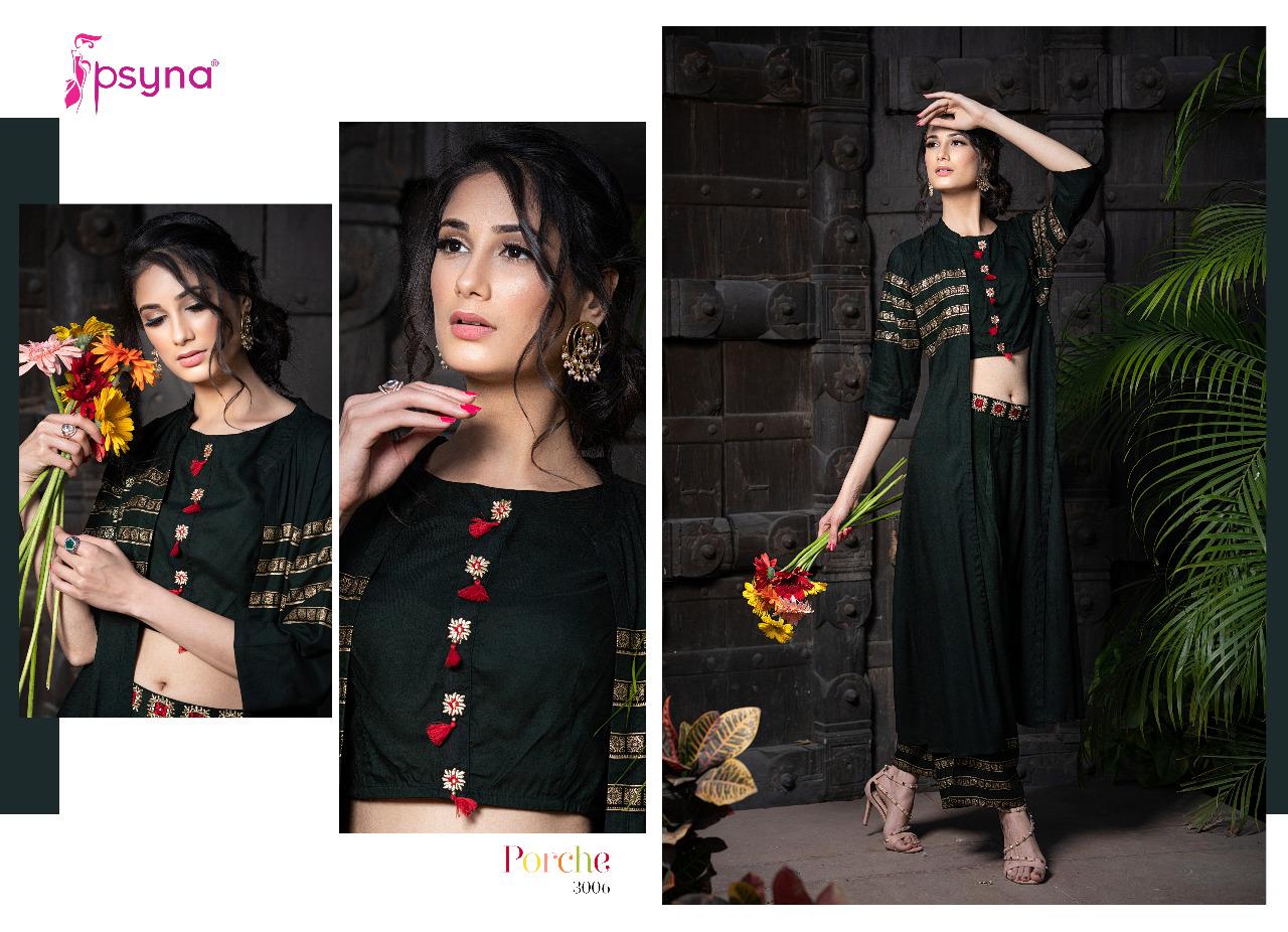 psyna porche colorful designer collection of tops with shrugs and bottoms