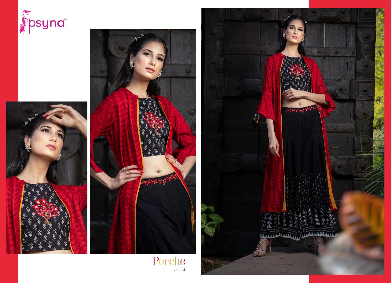 psyna porche colorful designer collection of tops with shrugs and bottoms