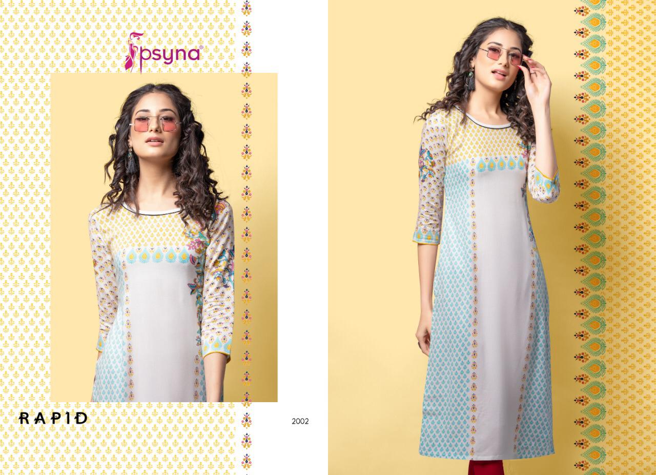 psyna rapid 2 colorful fancy ready to wear kurtis collection