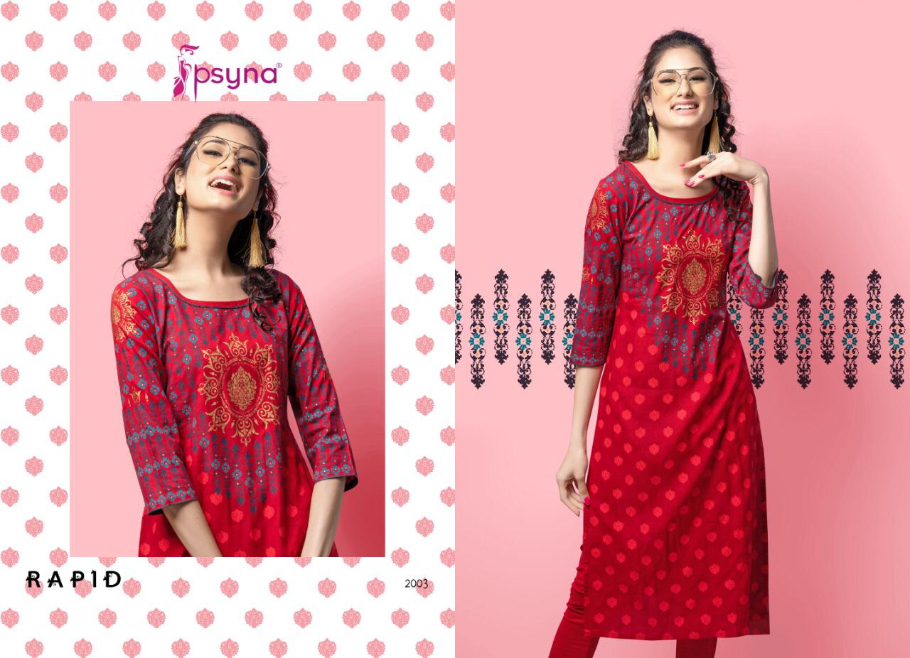psyna rapid 2 colorful fancy ready to wear kurtis collection