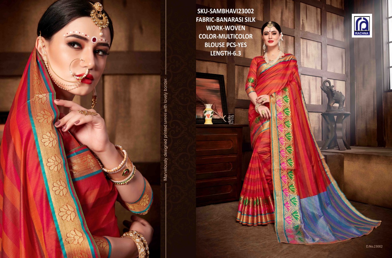 rachna arts sambhavi colorful casual wear sarees collection