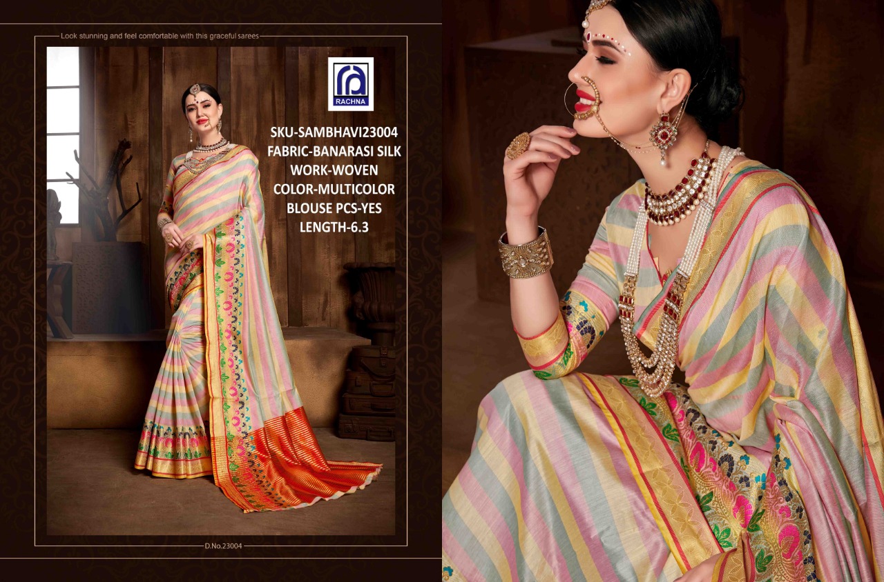 rachna arts sambhavi colorful casual wear sarees collection