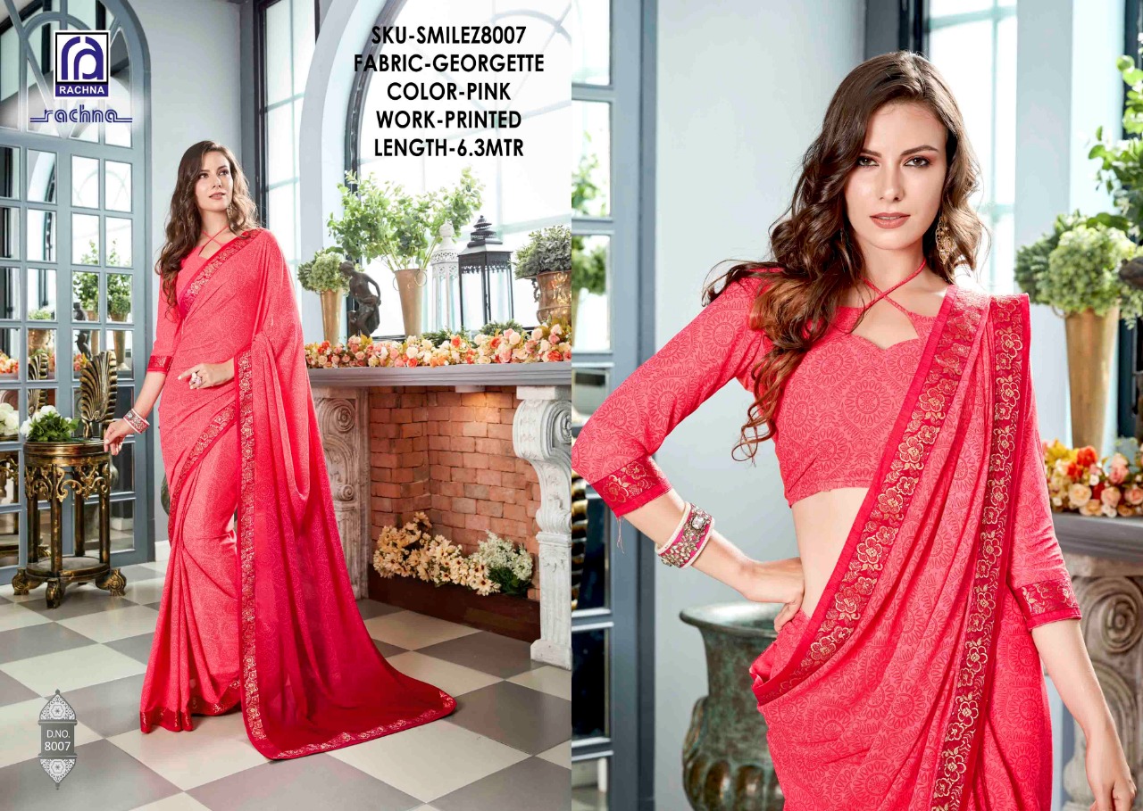 rachna arts smilez colorful casual wear sarees collection at reasonable rate
