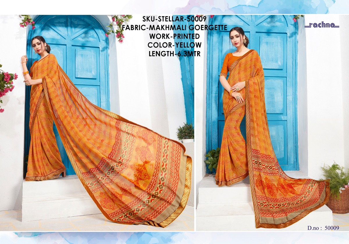 rachna arts stellar colorful fancy collection of sarees at reasonable rate