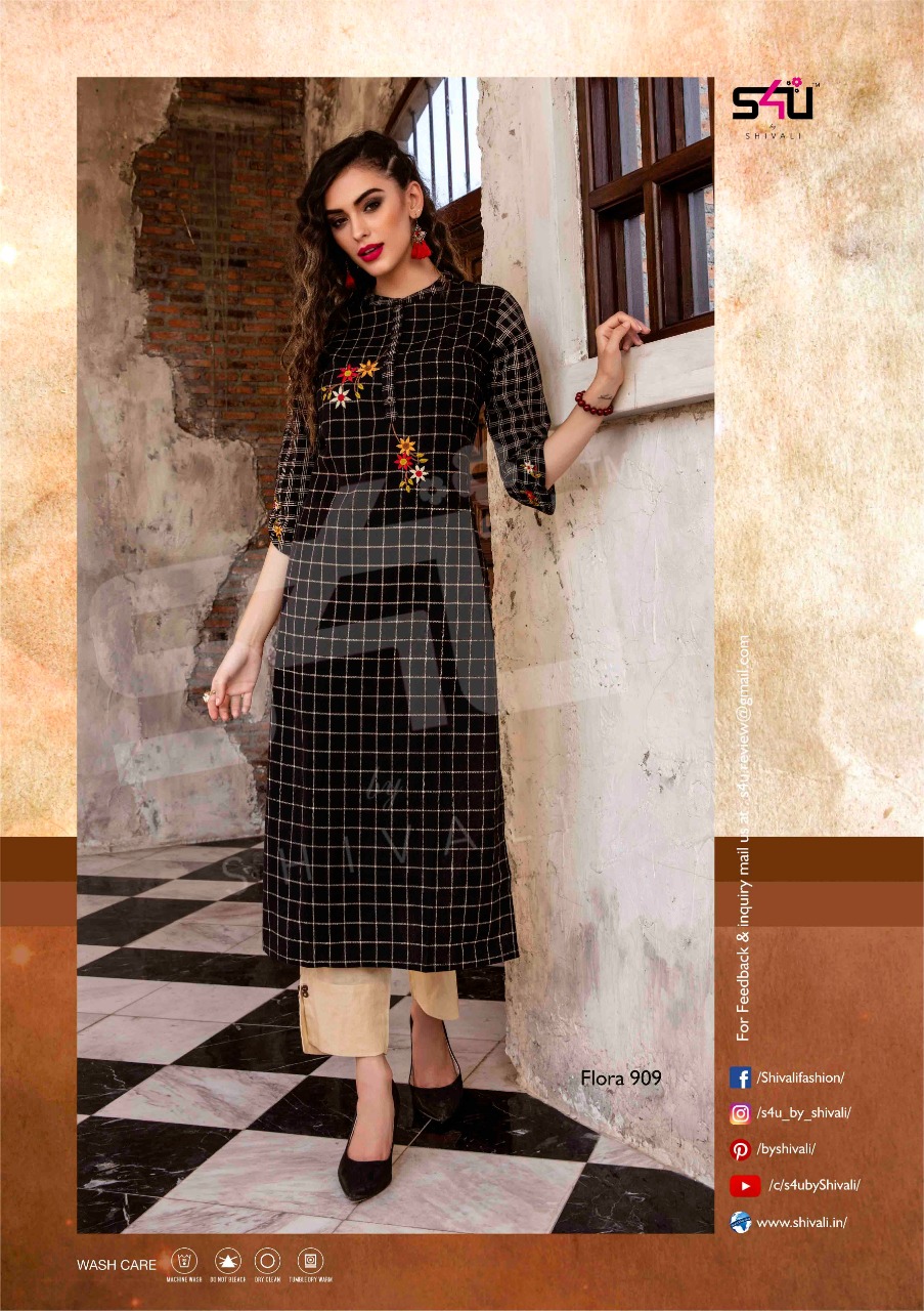s4U fashion flora vol 9 colorful ready to wear kurtis catalog at reasonable rate