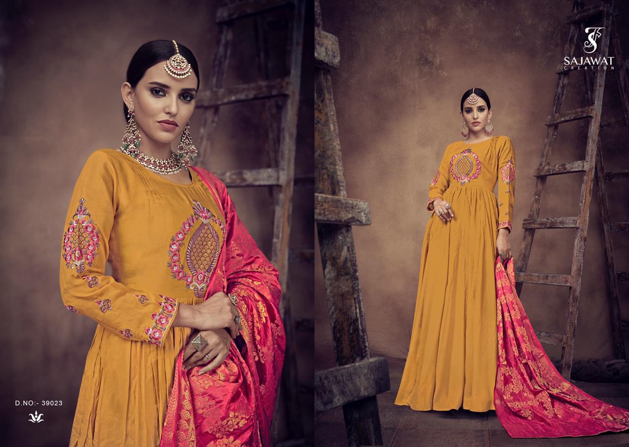 sajawat creatio bride 4 beautiful collection of long gowns with dupatta