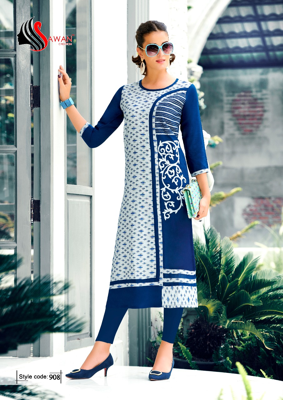 sawan creation honey vol 5 colorful fancy collection of kurtis at reasonable rate