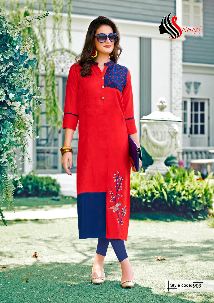 sawan creation honey vol 5 colorful fancy collection of kurtis at reasonable rate