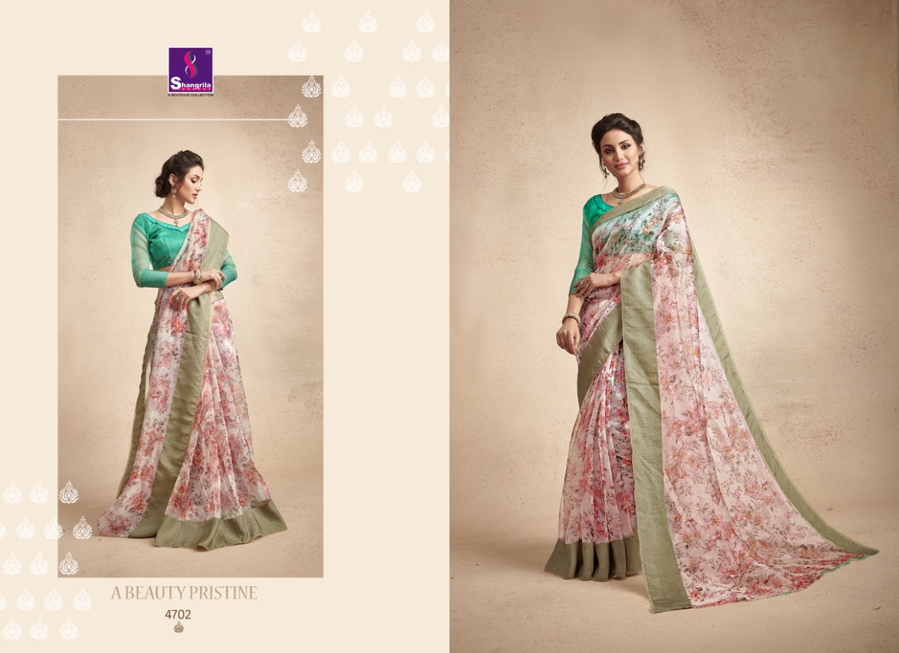 shangrila pure orgenza colorful collection of sarees