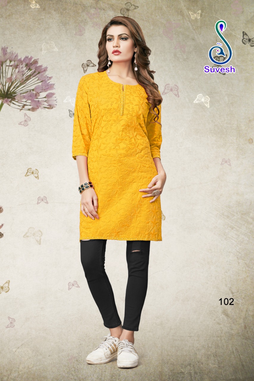 suvesh lakhnavi 3 colorful casual wear kurtis at reasonable rate