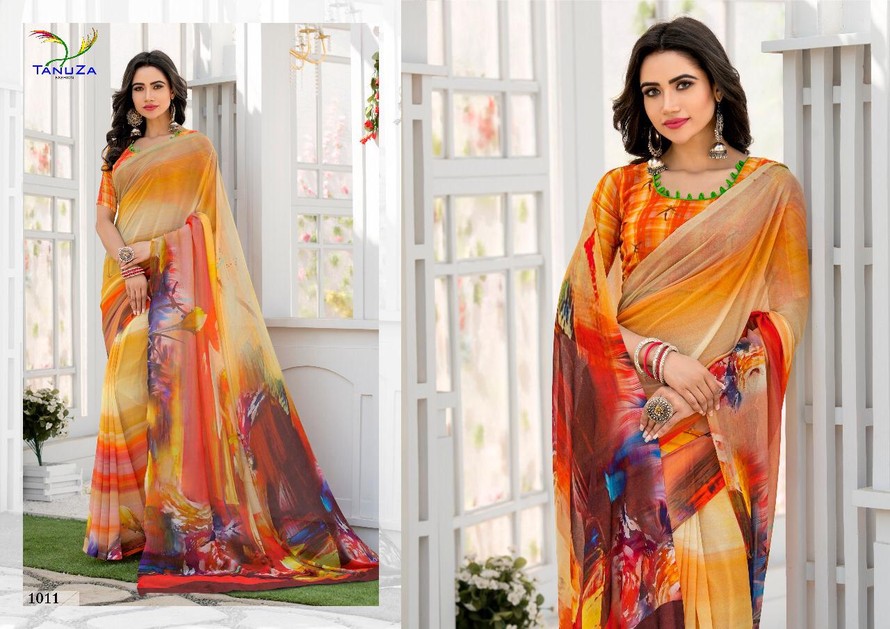 tanuza kisu colorful collection of sarees at reasonable rate