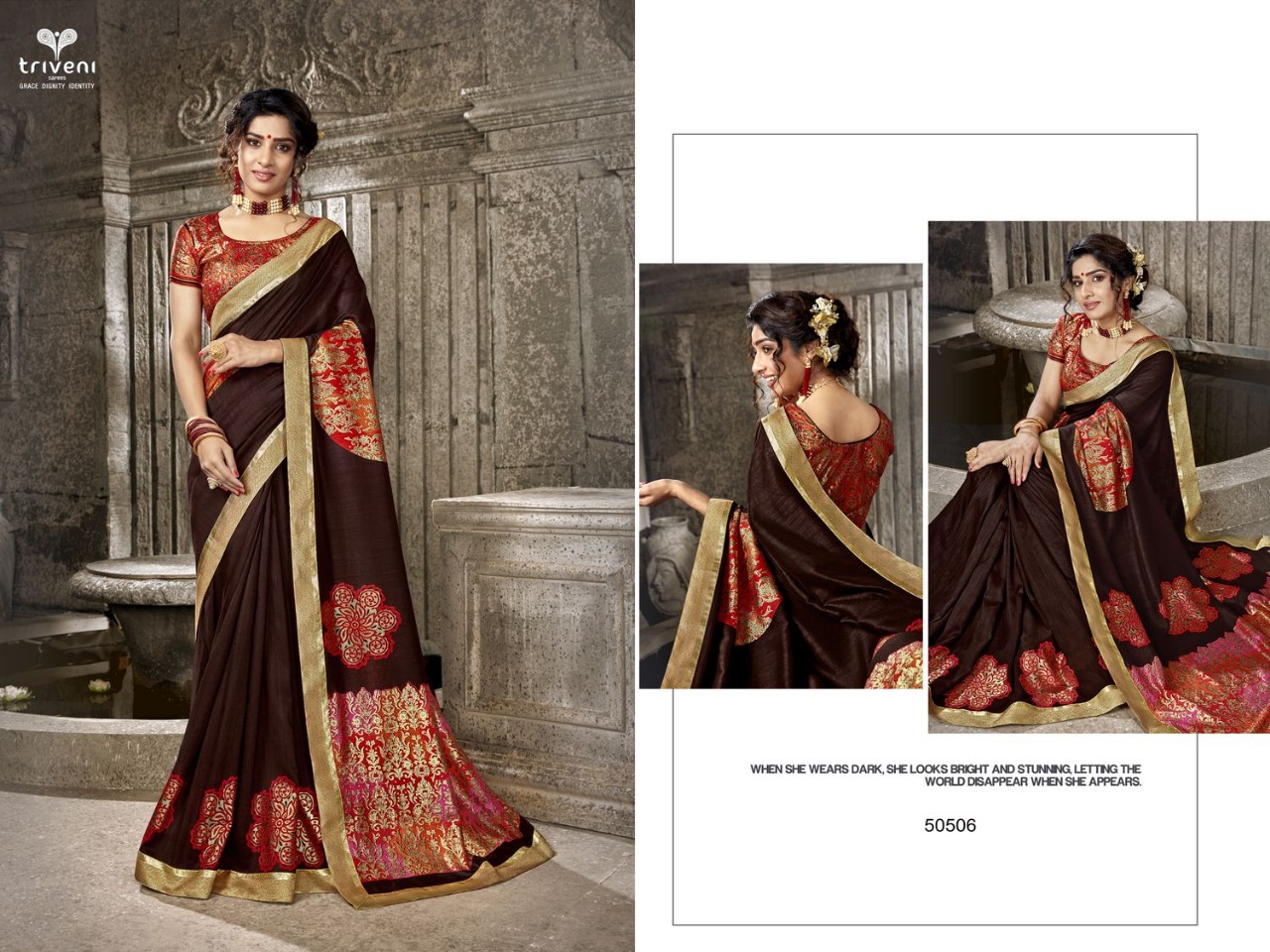 triveni roshani colorful fancy collection of sarees at reasonable raten