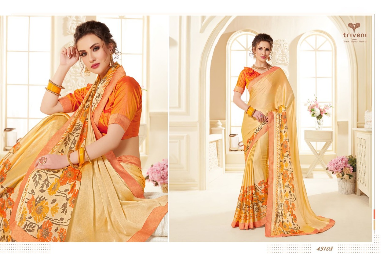 triveni sarangi colorful casual wear sarees collection
