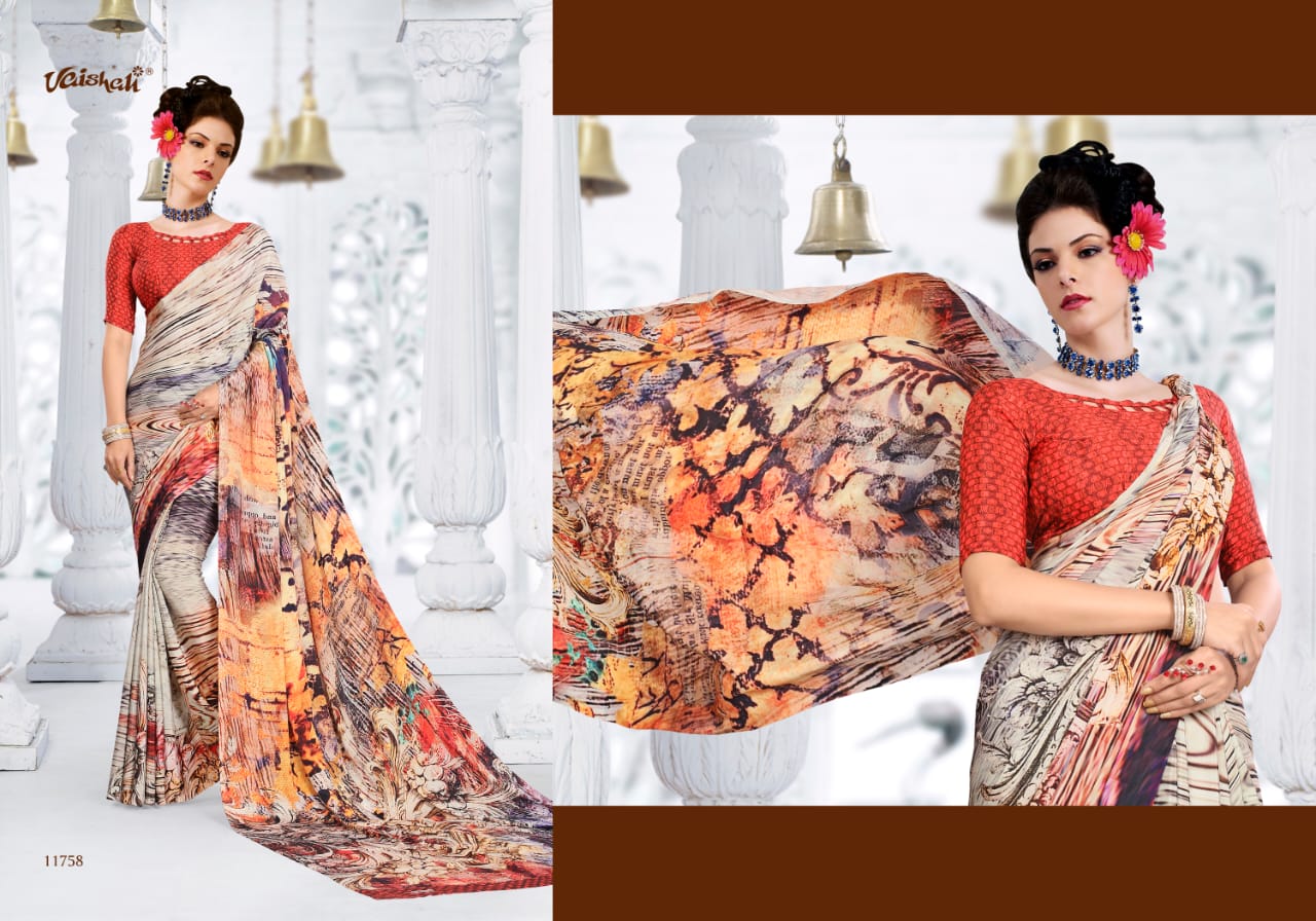 Vaishali mayraa crape vol 6 printed party wear saree collection