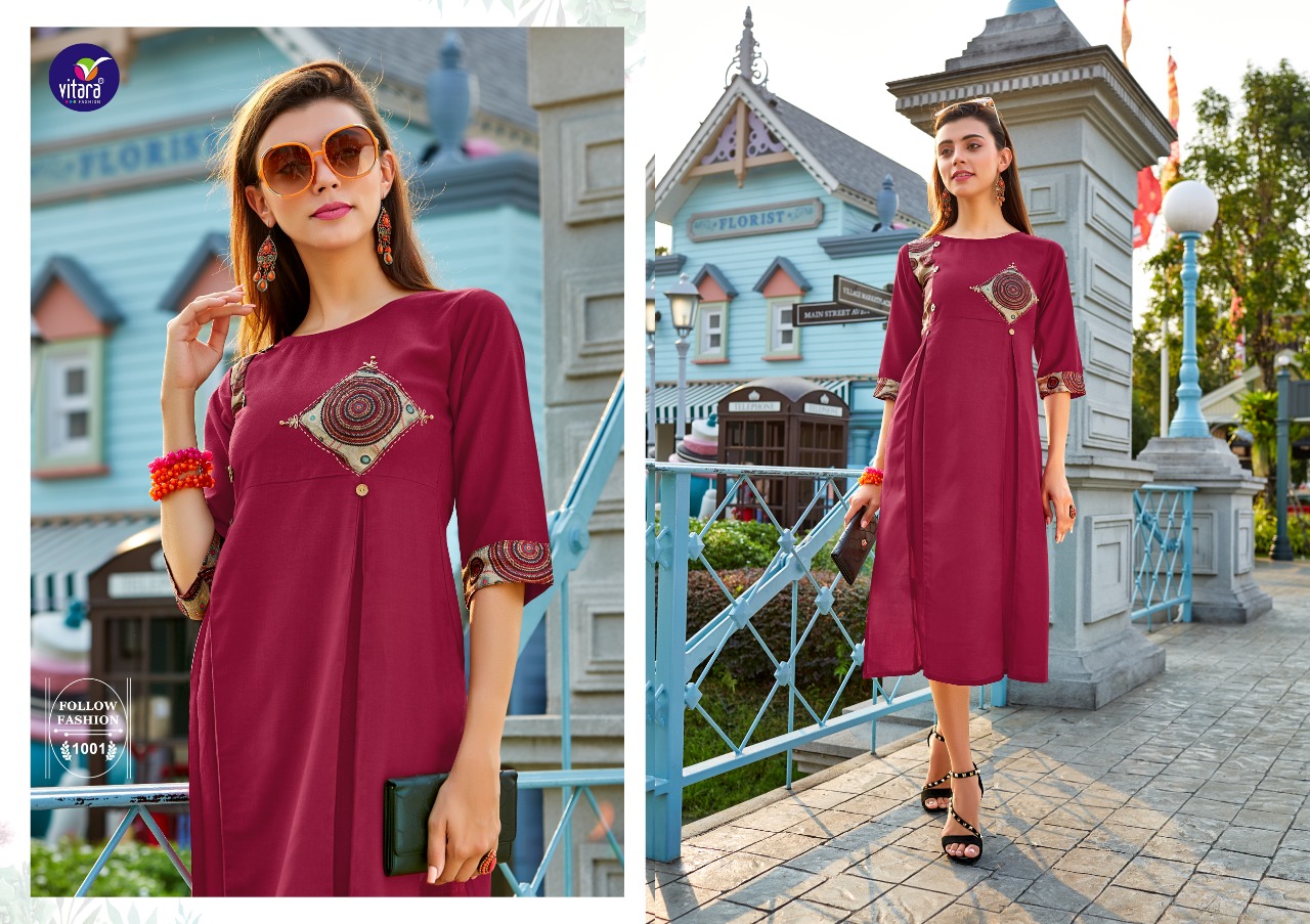 vitara fashion glamour colorful fancy kurtis catalog at reasonable rate